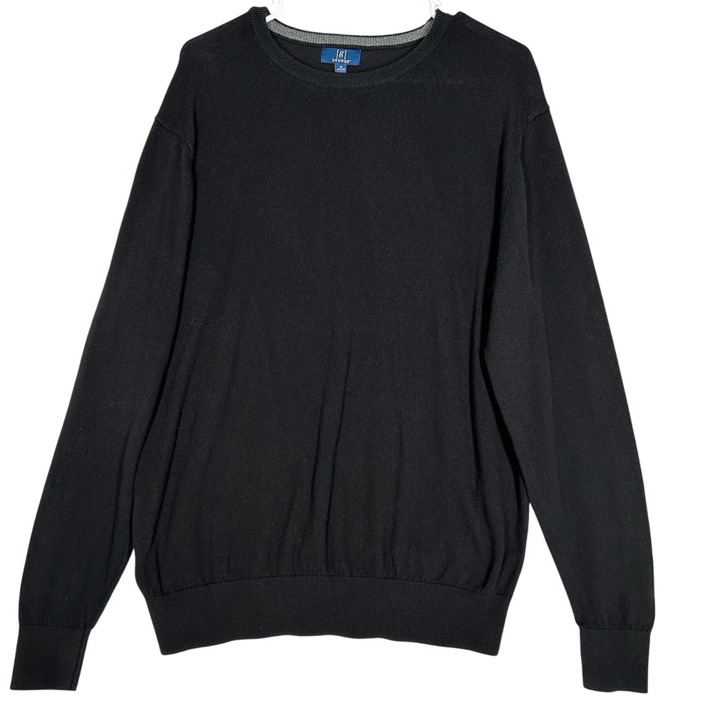 George Soft Basic Black Crewneck Sweater Men's‎ Size Medium 38-40